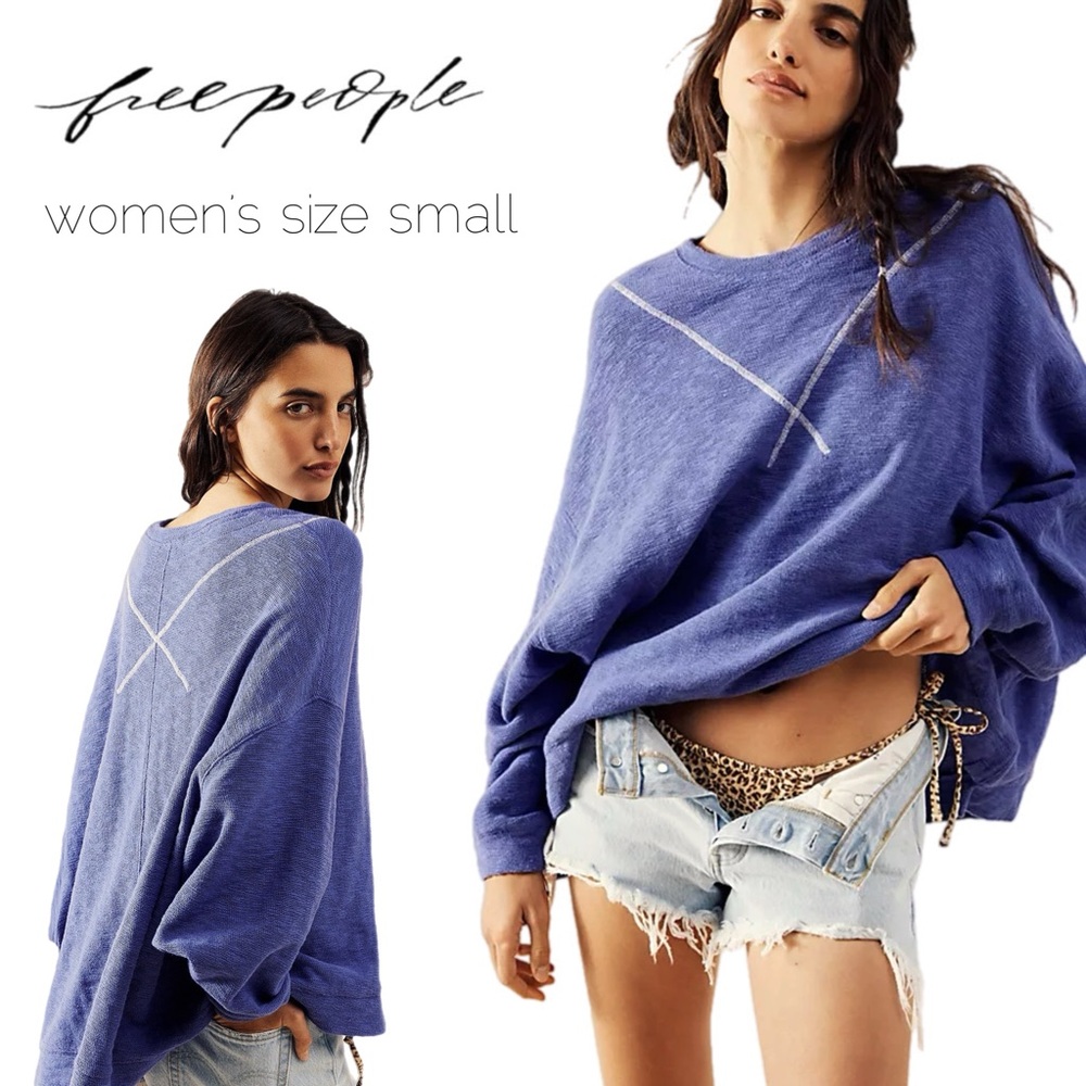 Free People Women's Blue Top